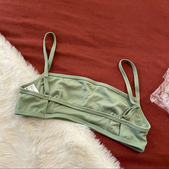 NWOT new without tags ASOS design square bandeau crop bikini top khaki womens  6 - Picture 2 of 4